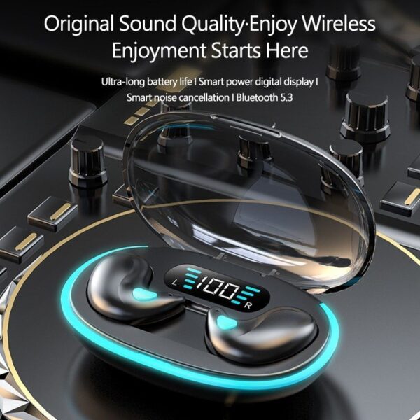 Homel X55 TWS Wireless Bluetooth Earbuds Painless Wear Ultra Thin Non-in -ear Headphones Handfree Calling Driving Earphones Noise Cancelling Headset with LED Display Charging Box and Microphone - Image 10