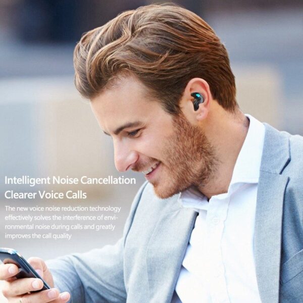 Homel X55 TWS Wireless Bluetooth Earbuds Painless Wear Ultra Thin Non-in -ear Headphones Handfree Calling Driving Earphones Noise Cancelling Headset with LED Display Charging Box and Microphone - Image 14
