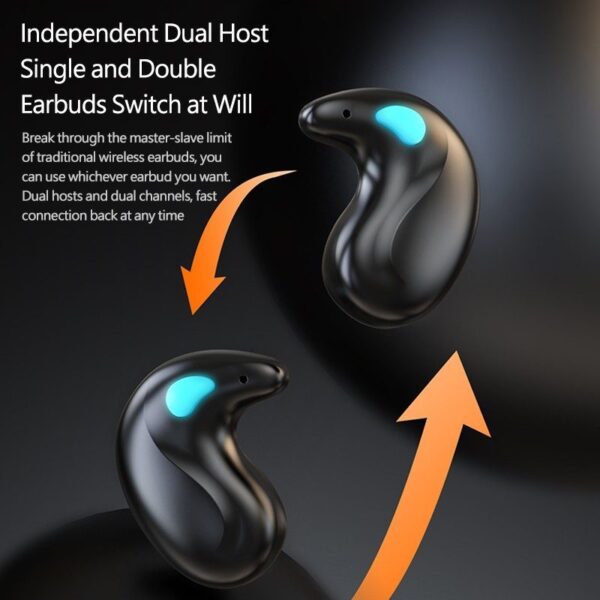 Homel X55 TWS Wireless Bluetooth Earbuds Painless Wear Ultra Thin Non-in -ear Headphones Handfree Calling Driving Earphones Noise Cancelling Headset with LED Display Charging Box and Microphone - Image 15