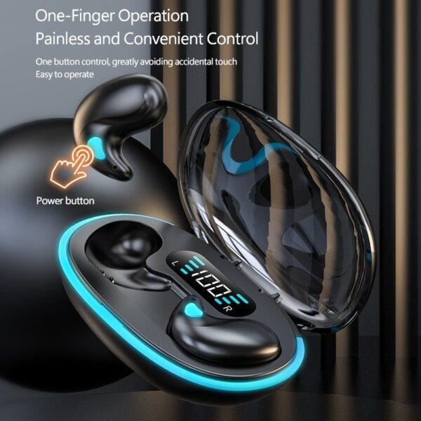 Homel X55 TWS Wireless Bluetooth Earbuds Painless Wear Ultra Thin Non-in -ear Headphones Handfree Calling Driving Earphones Noise Cancelling Headset with LED Display Charging Box and Microphone - Image 17