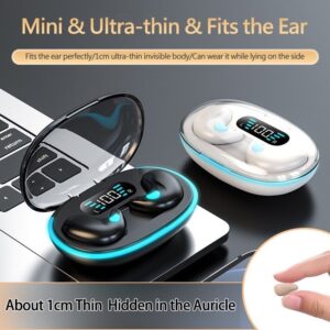 Homel X55 TWS Wireless Bluetooth Earbuds Painless Wear Ultra Thin Non-in -ear Headphones Handfree Calling Driving Earphones Noise Cancelling Headset with LED Display Charging Box and Microphone