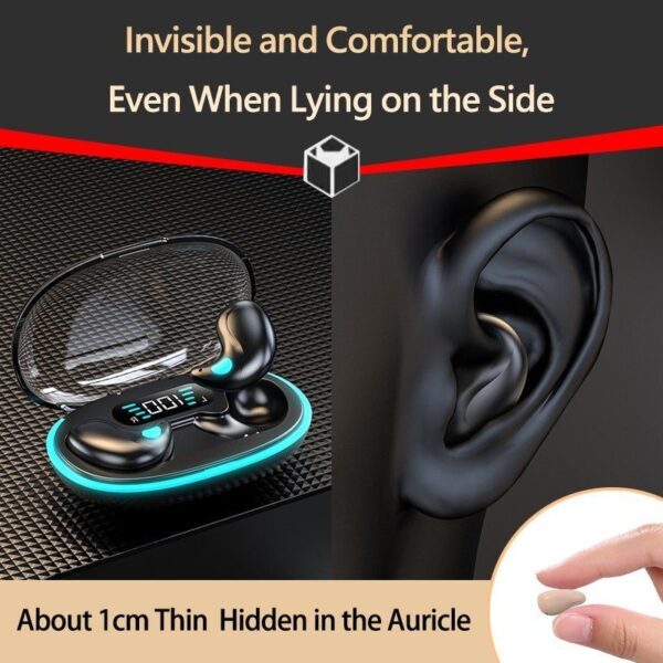 Homel X55 TWS Wireless Bluetooth Earbuds Painless Wear Ultra Thin Non-in -ear Headphones Handfree Calling Driving Earphones Noise Cancelling Headset with LED Display Charging Box and Microphone - Image 7