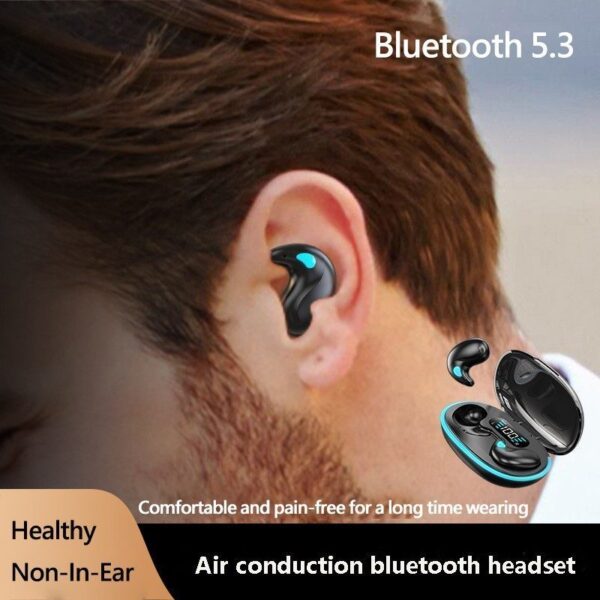 Homel X55 TWS Wireless Bluetooth Earbuds Painless Wear Ultra Thin Non-in -ear Headphones Handfree Calling Driving Earphones Noise Cancelling Headset with LED Display Charging Box and Microphone - Image 6