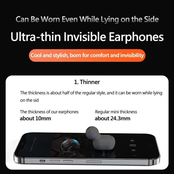 Homel X55 TWS Wireless Bluetooth Earbuds Painless Wear Ultra Thin Non-in -ear Headphones Handfree Calling Driving Earphones Noise Cancelling Headset with LED Display Charging Box and Microphone - Image 5