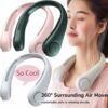 USB Rechargeable Portable Mini Bladeless Neck Fan Neck Cooler - Image 2